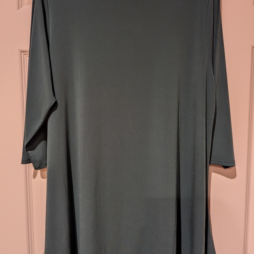 Alfani 2X “Easy Pieces” 3/4 sleeve Tunic Top Dark Green NWT